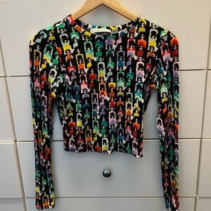 Alice and Olivia long sleeve crop top.